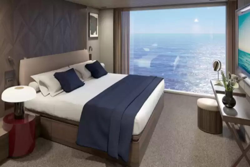 The Haven Owner's Suite orientada a popa con dormitorio principal y balcón grande